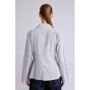 Defacto H9494AXBE789 Mavi Regular Fit Kareli Gofre Dokulu Geniş Uzun Kollu Gömlek