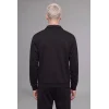 Defacto I0631AXBK81 Siyah Boxy Fit Polo Yaka Fermuarlı Şeritli Sweatshirt Hırka