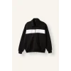 Defacto I0631AXBK81 Siyah Boxy Fit Polo Yaka Fermuarlı Şeritli Sweatshirt Hırka