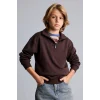 Defacto H7132A8BN267 Kahve Oversize Yarım Fermuarlı Dik Yaka Sweatshirt Erkek Çocuk