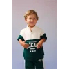 Defacto I0147A5GN671 Yeşil Dik Yaka Baskılı Sweatshirt Eşofman Altı 2li Takım Erkek Bebek