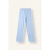 Defacto I1882A8BE791 Mavi Fiyonk Desenli Uzun Kollu Pijama Üstü Esnek Belli Uzun Pijama Altı Kız Çocuk