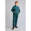 Defacto H9682A8GN1040 Yeşil Regular Fit Kapüşonlu Baskılı Kanguru Cepli Kalın Kumaş Sweatshirt Erkek Çocuk
