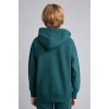 Defacto H9682A8GN1040 Yeşil Regular Fit Kapüşonlu Baskılı Kanguru Cepli Kalın Kumaş Sweatshirt Erkek Çocuk