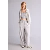Defacto Z7069AZGR256 Gri Cropped Fıt Kapüşonlu Kalın Kumaş Sweatshirt Hırka