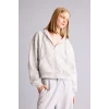 Defacto Z7069AZGR256 Gri Cropped Fıt Kapüşonlu Kalın Kumaş Sweatshirt Hırka