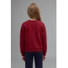 Defacto I1136A8BR229 Bordo Bisiklet Yaka Baskılı Sweatshirt Üst İspanyol Paça Tayt Alt 2li Takım Kız Çocuk
