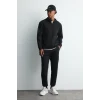 Defacto Z9112AZBK81 Siyah Ultra Yumuşak Slim Fit Standart Paça Skuba Dalgıç Kumaş Jogger Eşofman Altı