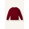 Defacto I1136A8BR229 Bordo Bisiklet Yaka Baskılı Sweatshirt Üst İspanyol Paça Tayt Alt 2li Takım Kız Çocuk