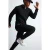 Defacto Z9112AZBK81 Siyah Ultra Yumuşak Slim Fit Standart Paça Skuba Dalgıç Kumaş Jogger Eşofman Altı