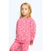 Defacto I3663A5RD60 Kırmızı %100 Pamuk Kalp Desenli Sweatshirt Esnek Belli İspanyol Paça Tayt 2li Takım Kız Bebek