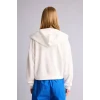 Defacto Z7069AZWT32 Beyaz Cropped Fit Kapüşonlu Kalın Fermuarlı Sweatshirt