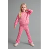 Defacto I3663A5RD60 Kırmızı %100 Pamuk Kalp Desenli Sweatshirt Esnek Belli İspanyol Paça Tayt 2li Takım Kız Bebek