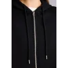 Defacto D8717AXBK81 Siyah Relax Fit Kapüşonlu Fermuarlı Cepli Basic Sweatshirt Hırka