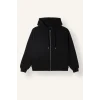 Defacto D8717AXBK81 Siyah Relax Fit Kapüşonlu Fermuarlı Cepli Basic Sweatshirt Hırka