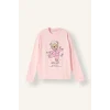 Defacto I3895A8PN645 Pembe Baskılı Uzun Kollu Üst Lastikli Paça Alt 2li Pijama Takımı Kız Çocuk