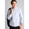Defacto A8028AXBE177 Mavi %100 Pamuk Regular Fit Polo Yaka Oxford Basic Uzun Kollu Gömlek