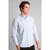 Defacto A8028AXBE177 Mavi %100 Pamuk Regular Fit Polo Yaka Oxford Basic Uzun Kollu Gömlek
