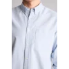 Defacto A8028AXBE177 Mavi %100 Pamuk Regular Fit Polo Yaka Oxford Basic Uzun Kollu Gömlek