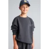 Defacto H9683A8AR31 Antrasit Bisiklet Yaka Efekt Nakışlı Sweatshirt Erkek Çocuk