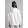 Defacto C1809AXER105 Ekru Relax Fit Kapüşonlu Cepli Basıc Fermuarlı Sweatshirt