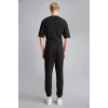 Defacto D5258AXBK81 Siyah Slim Fit Bağcıklı Fermuar Cepli Pike Jogger Eşofman Altı