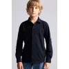 Defacto H4578A8NV91 Lacivert Regular Fit Katlanabilir Kollu Pike Gömlek Erkek Çocuk