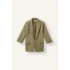Defacto C3215AXKH462 Haki Oversıze Basic Blazer Haki Ceket