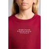 Defacto I3382A8BR239 Bordo Relax Fit Bisiklet Yaka Düşük Omuzlu Baskılı Sweatshirt Kız Çocuk