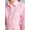 Defacto H0347AXPN693 Pembe %100 Pamuk Fıtted Çizgili Poplin Uzun Kollu Gömlek