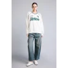 Defacto I3022AXWT32 Beyaz Harry Potter Baskılı Reglan Kollu Oversize V Yaka Kalın Sweatshirt