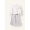 Defacto I7733A5ER105 Ekru 2li Takım Baskılı Sweatshirt Eşofman Altı Kız Bebek