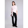 Defacto E0628AXBK81 Siyah Flare Fıt Ribana Siyah Pantolon
