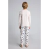 Defacto I1179A8BG114 Bej Uzun Kollu Baskılı Pijama Üstü Esnek Belli Desenli Uzun Pijama Altı 2li Pijama Takımı Erkek Çocuk