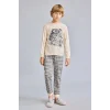 Defacto H6686A8BG286 Bej Motosiklet Baskılı Ekose Regular Fit 2li Pijama Takımı Erkek Çocuk