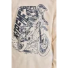 Defacto H6686A8BG286 Bej Motosiklet Baskılı Ekose Regular Fit 2li Pijama Takımı Erkek Çocuk