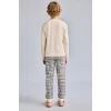 Defacto H6686A8BG286 Bej Motosiklet Baskılı Ekose Regular Fit 2li Pijama Takımı Erkek Çocuk