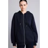 Defacto V4233AZNV241 Lacivert Pamuklu Oversıze Kapüşonlu Kalın Kumaş Sweatshirt