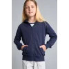 Defacto C8110A8NV241 Lacivert Fermuarlı Kanguru Cepli Kapüşonlu Basic Sweatshirt Hırka Kız Çocuk
