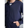 Defacto C8110A8NV241 Lacivert Fermuarlı Kanguru Cepli Kapüşonlu Basic Sweatshirt Hırka Kız Çocuk