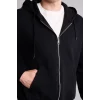 Defacto D7599AXBK81 Siyah Relax Fıt Kapüşonlu İçi Yumuşak Tüylü Kalın Kumaş Fermuarlı Sweatshirt