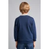 Defacto H9832A8NV241 Lacivert Oversıze Gömlek Yaka Kolej Baskılı Lacivert Sweatshirt Erkek Çocuk