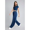 Defacto G8079AXNV248 Lacivert Beli Bağcıklı Geniş Paça Balloon Fit Pantolon