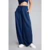 Defacto G8079AXNV248 Lacivert Beli Bağcıklı Geniş Paça Balloon Fit Pantolon