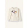 Defacto I1876A8ER105 Ekru Hello Kıtty Uzun Kollu Pijama Üstü Esnek Belli Uzun Pijama Altı 2li Takım Kız Çocuk