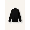 Defacto E1367AXBK81 Siyah Boxy Fit Dik Yaka Baskılı İçi Yumuşak Tüylü Cepli Fermuarlı Sweatshirt Hırka