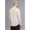 Defacto I1993AXWT34 Beyaz Regular Fit Gömlek Yaka Dikey Çizgili Pamuklu Uzun Kollu Gömlek