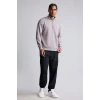 Defacto H6165AXGR539 Gri Ultra Yumuşak Standart Fit Dik Yaka Yarım Fermuarlı Modal Basic Sweatshirt