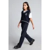 Defacto H9671A8NV253 Lacivert Düz Paça Pilili Pantolon Kız Çocuk