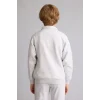 Defacto H9689A8GR400 Gri Regular Fit Yarım Fermuarlı Dik Yaka İçi Yumuşak Tüylü Yazı İşlemeli Sweatshirt Erkek Çocuk